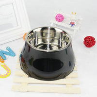 HKM-6739901 Non-slip Melamine and Stainless Steel Pet Bowl with Anti-Slip Design - Available in Multiple Sizes