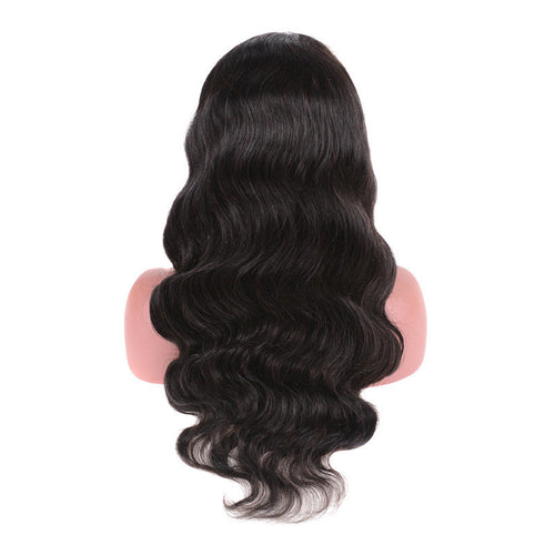 HKM-674003 Natural Color 13x4 Lace Front Human Hair Wig - Hand-Woven, Dyeable, Versatile Bang Styles