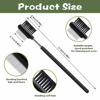 HKM-6741181 Double-Headed Tear Stain Comb for Small Dogs and Cats – Metal Eye Booger Remover for Grooming and Cleaning Crust and Mucus
