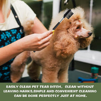 HKM-6741181 Double-Headed Tear Stain Comb for Small Dogs and Cats – Metal Eye Booger Remover for Grooming and Cleaning Crust and Mucus