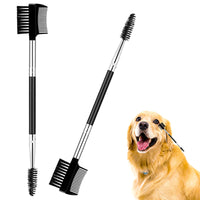 HKM-6741181 Double-Headed Tear Stain Comb for Small Dogs and Cats – Metal Eye Booger Remover for Grooming and Cleaning Crust and Mucus