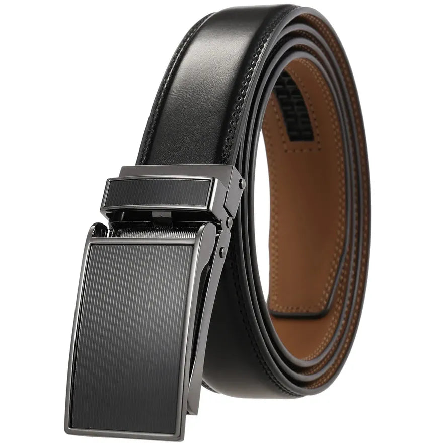 HKM-674131 Automatic Ratchet Buckle Belt for Business Casual Wear - 30mm Width