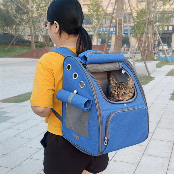 HKM-6741949 Portable Dog Backpack with Ventilation - Lightweight Polyester for Dogs Under 12 Pounds - Available in Multiple Colors