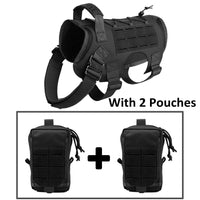 HKM-6742077 Tactical Nylon Dog Vest with MOLLE Structure and Traction Rope in Black, Brown, or Green