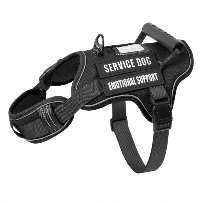 HKM-6742333 Adjustable No-Pull Tactical Dog Harness with Control Handle and Reflective Camouflage Design for Easy Training and Walking