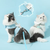 HKM-6742973 Adjustable Cat Harness and Leash Set with Escape Proof Design, Soft Breathable Material, Ideal for Outdoor Adventures
