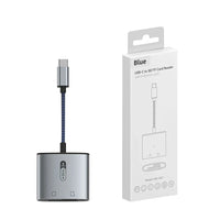 HKM-674323 2 in 1 USB-C to SD and TF Card Reader for Android Devices, Plug and Play Compatibility