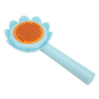 HKM-674323 Self-Cleaning Stainless Steel Cat and Dog Grooming Brush - Flower Shape Shedding Tool
