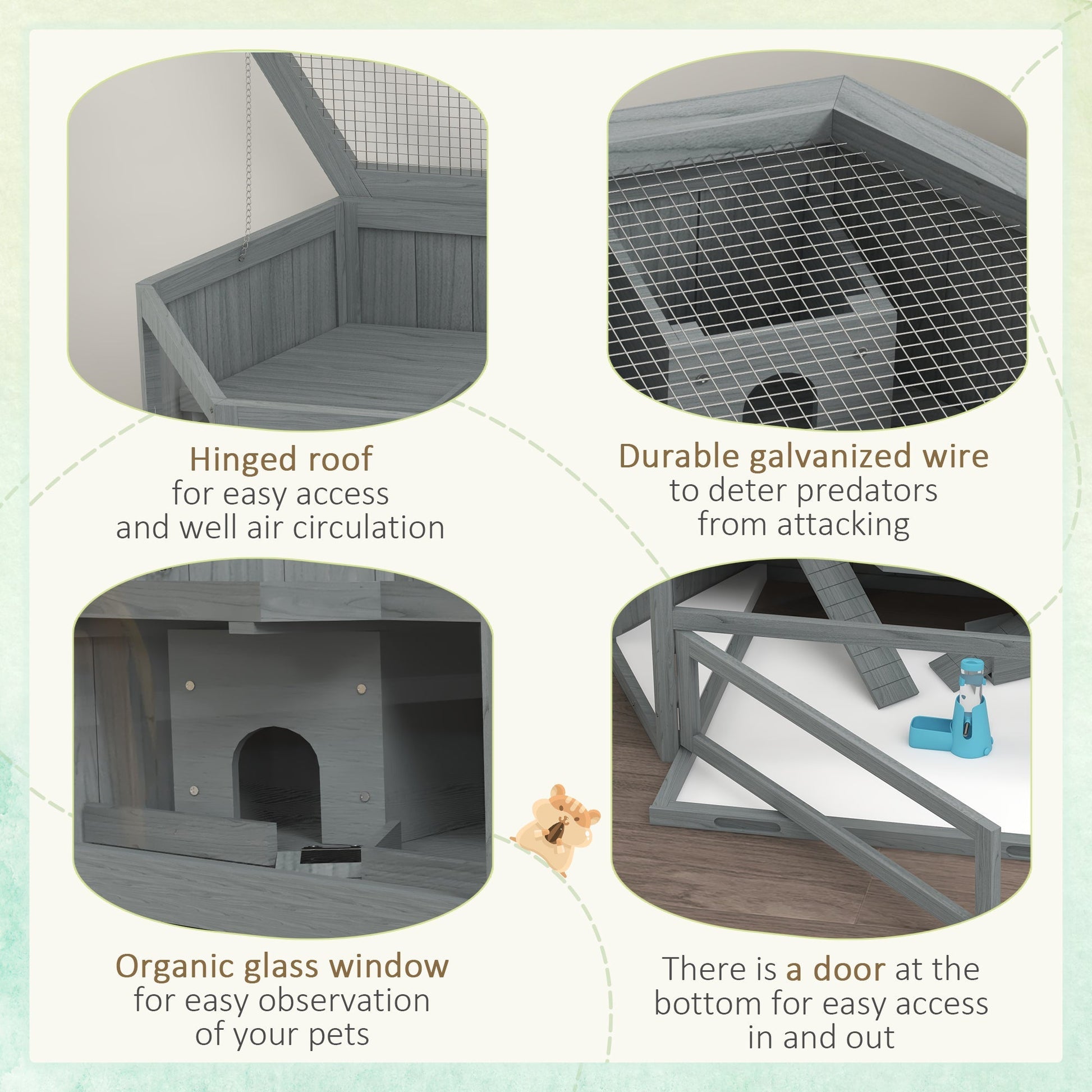 HKM-6743357 Large 3-Tier Hamster Cage with Multiple Hideouts and See-Saws for Small Animals