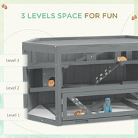 HKM-6743357 Large 3-Tier Hamster Cage with Multiple Hideouts and See-Saws for Small Animals