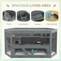 HKM-6743357 Large 3-Tier Hamster Cage with Multiple Hideouts and See-Saws for Small Animals