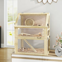 HKM-6743357 Large 3-Tier Hamster Cage with Multiple Hideouts and See-Saws for Small Animals