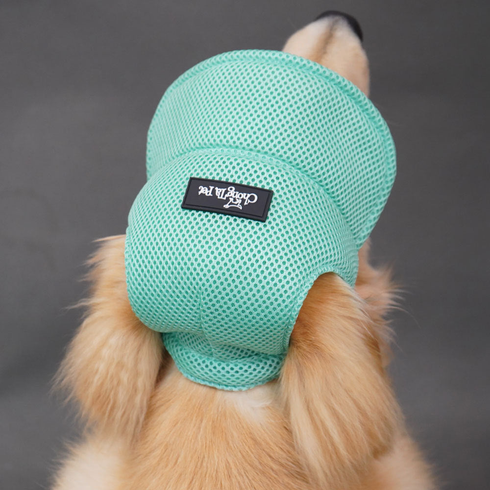 HKM-6744253 Breathable Summer Dog Hat for Golden Retrievers - Ear Leakage Protection, Jacquard Fabric, Available in Green and Pink