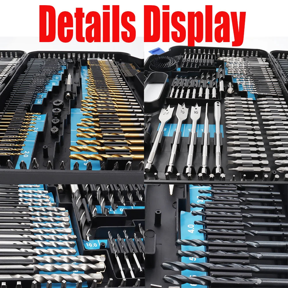 HKM-674451 Multifunctional Drill Bit Set with 246 Pieces for Wood, Metal, and Concrete Applications