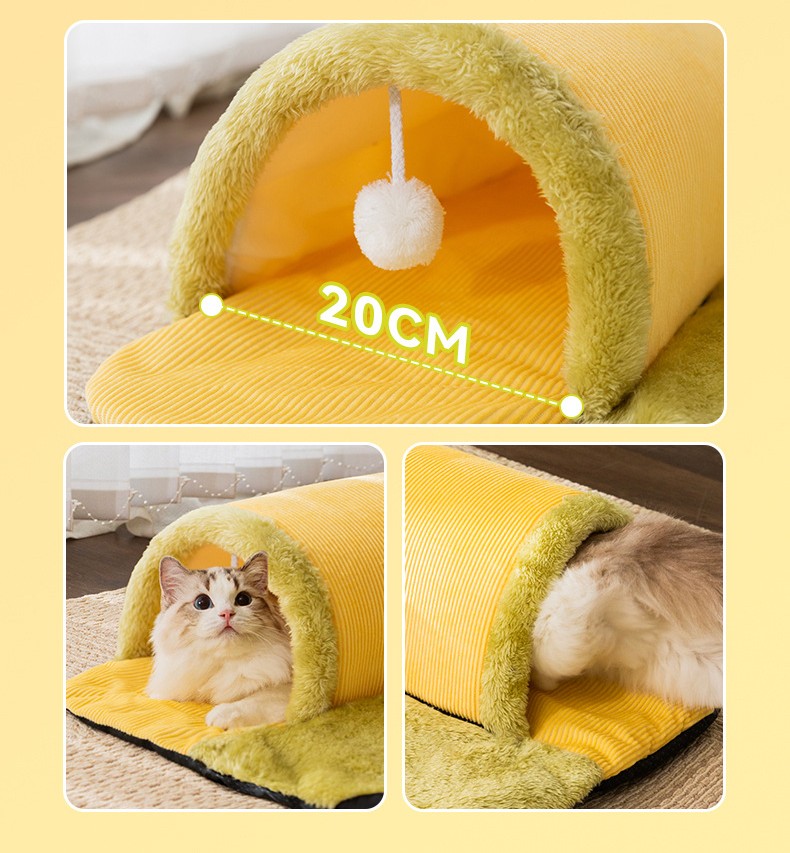 HKM-6744765 Warm Arctic Velvet Pet Nest with Detachable Zipper and Sponge Padding - Multiple Sizes Available
