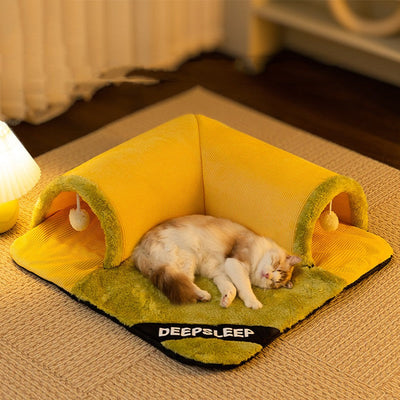 HKM-6744765 Warm Arctic Velvet Pet Nest with Detachable Zipper and Sponge Padding - Multiple Sizes Available