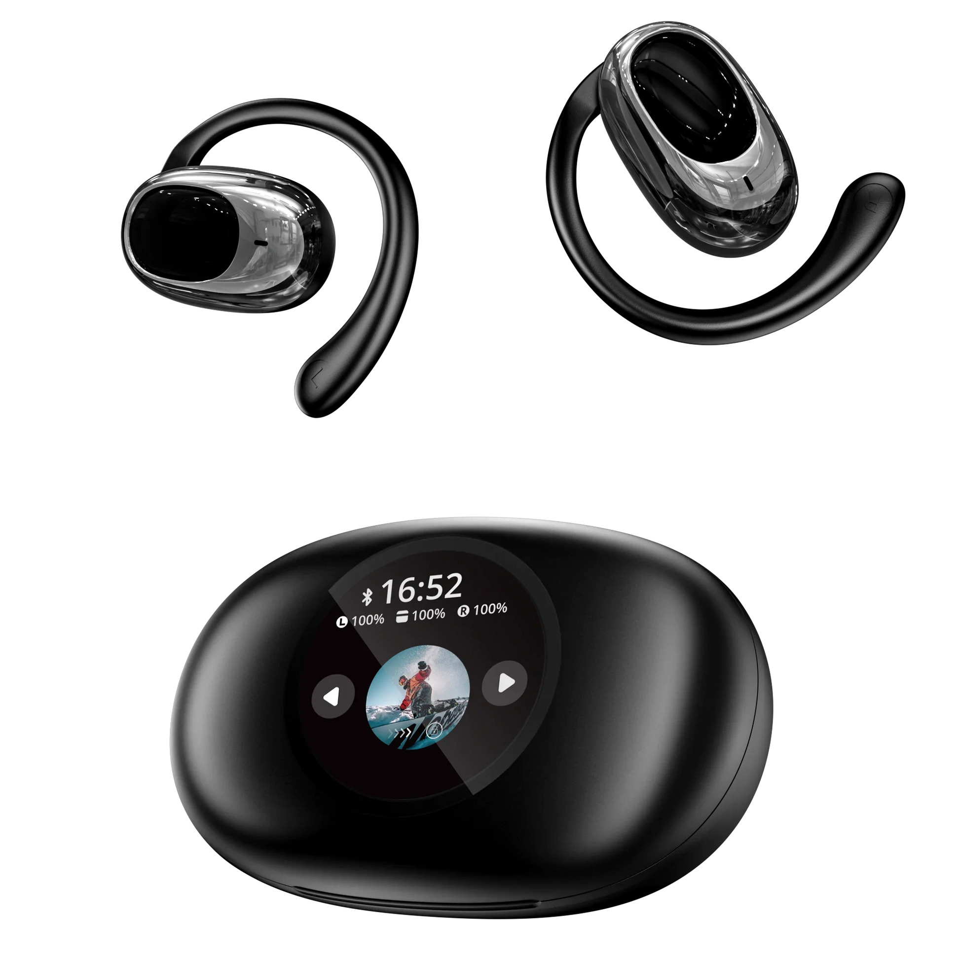HKM-674579 YX39 Digital Smart Screen Noise Cancelling Wireless Headphones with LED Battery Indicator and ENC Technology