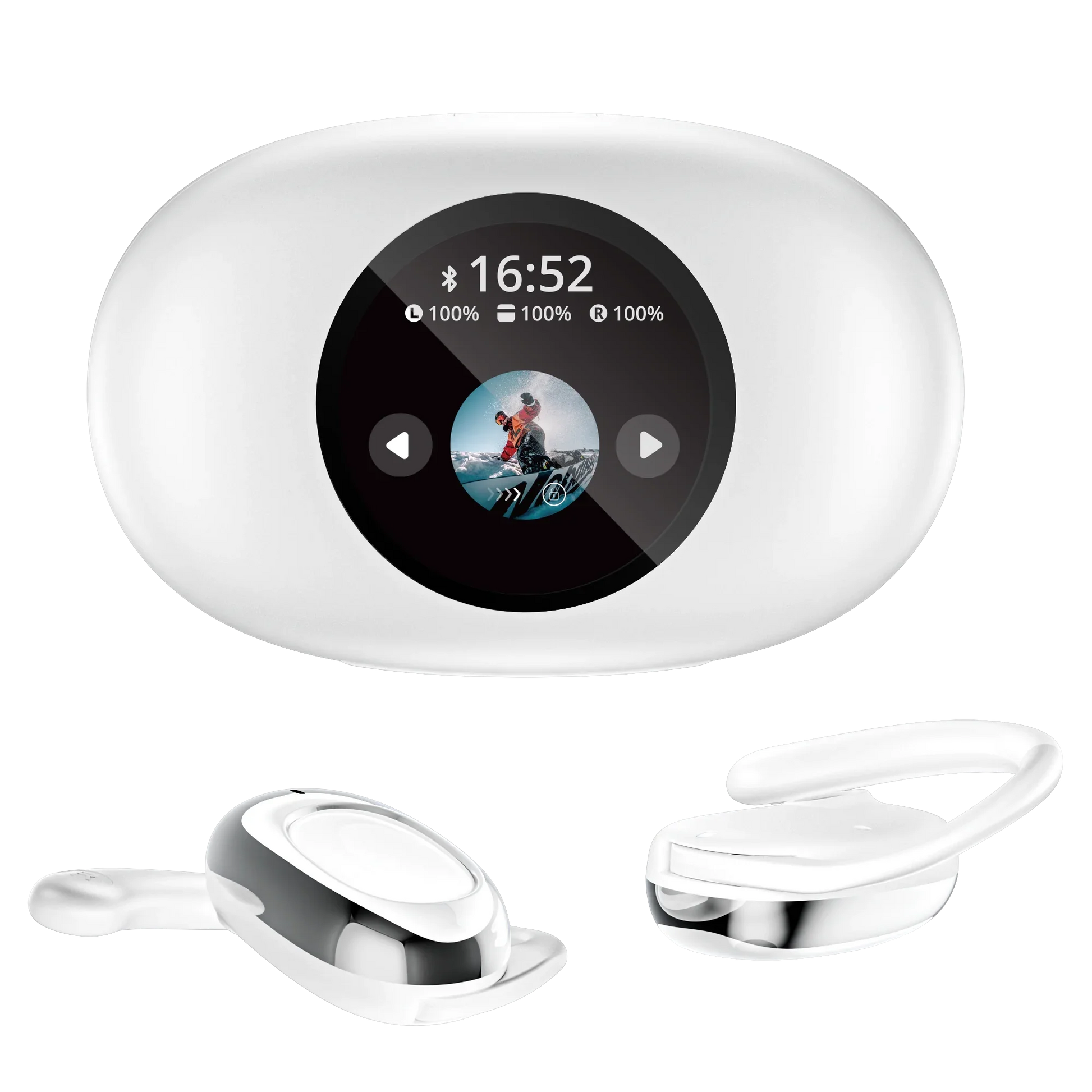 HKM-674579 YX39 Digital Smart Screen Noise Cancelling Wireless Headphones with LED Battery Indicator and ENC Technology