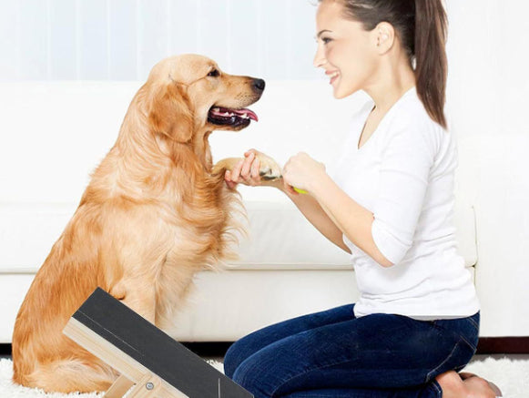 HKM-6746301 Adjustable Wooden Dog Scratcher with Pull-out Nail Scraper