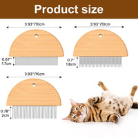 HKM-6746941 Wooden Flea Comb with Rounded-Tip Teeth for Cats, Dogs, and Rabbits – Ideal Grooming Tool for Tangled Fur
