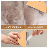 HKM-6746941 Wooden Flea Comb with Rounded-Tip Teeth for Cats, Dogs, and Rabbits – Ideal Grooming Tool for Tangled Fur