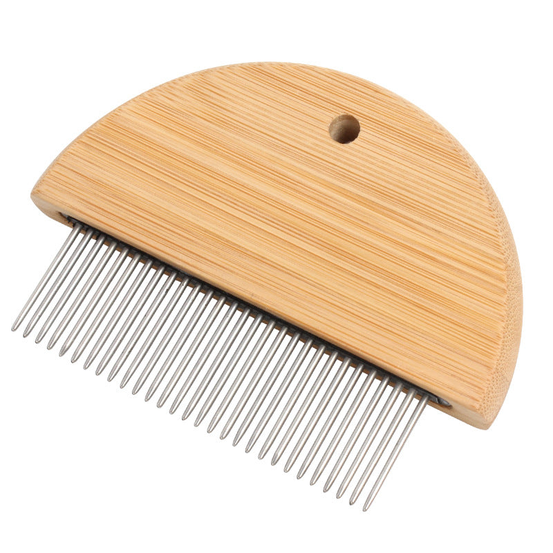 HKM-6746941 Wooden Flea Comb with Rounded-Tip Teeth for Cats, Dogs, and Rabbits – Ideal Grooming Tool for Tangled Fur