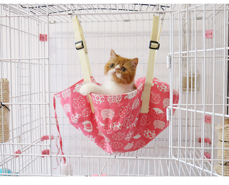 HKM-6747069 Sunbathing Cat Hanging Basket Bed - Cotton, Small & Medium Sizes Available