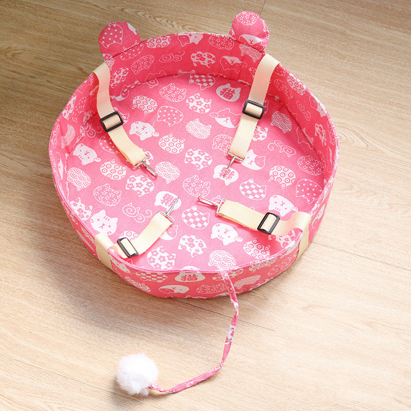 HKM-6747069 Sunbathing Cat Hanging Basket Bed - Cotton, Small & Medium Sizes Available