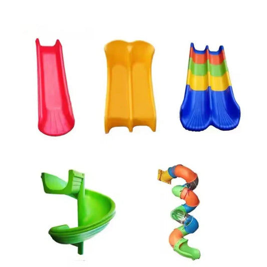 HKM-674707 S-Shaped Plastic Slide for Outdoor Playgrounds - Suitable for Kids and Adults