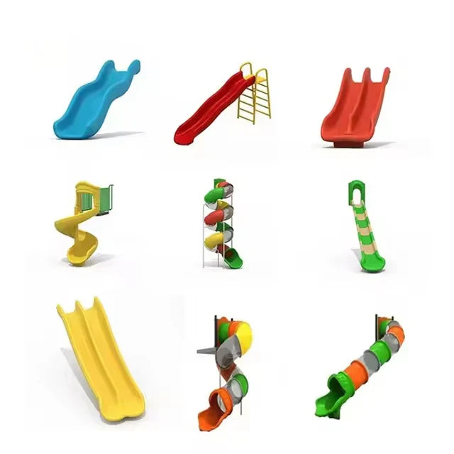 HKM-674707 S-Shaped Plastic Slide for Outdoor Playgrounds - Suitable for Kids and Adults