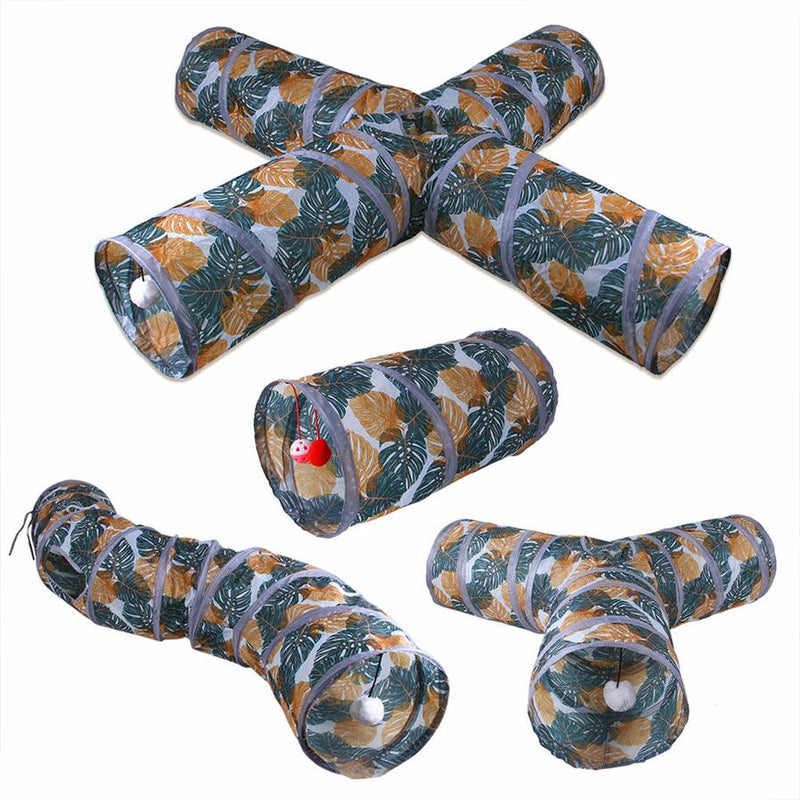 HKM-674771 Foldable Polyester Cat Tunnel Toy - Multiple Print Designs with Various Pass Options