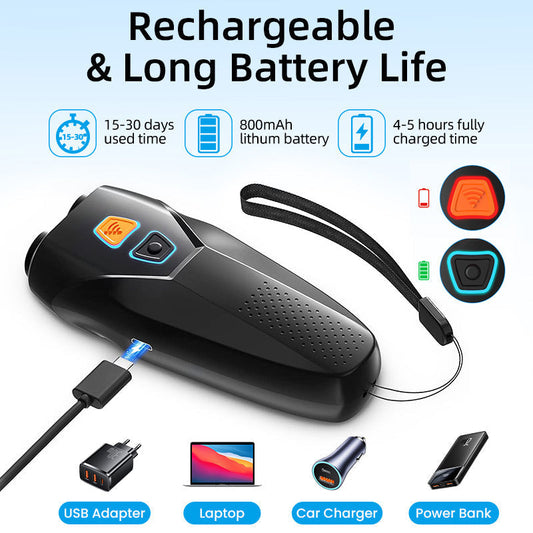 HKM-6748733 Ultrasonic Electronic Dog Repeller for Outdoor Use, Portable and High-Power in Black