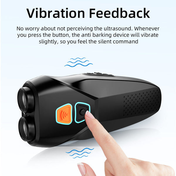 HKM-6748733 Ultrasonic Electronic Dog Repeller for Outdoor Use, Portable and High-Power in Black