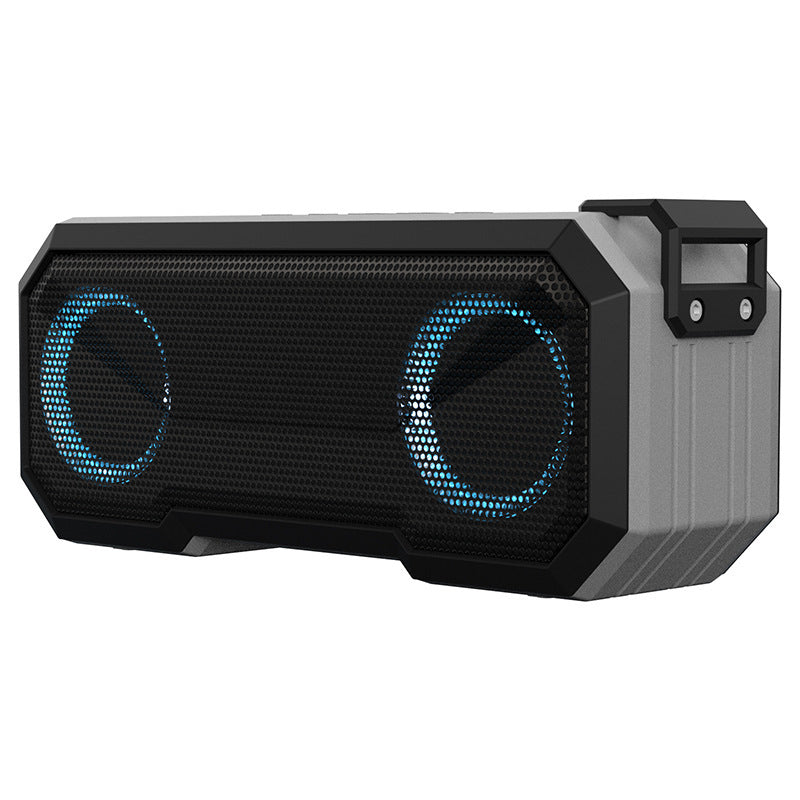 HKM-674899 Waterproof Colorful Luminous Outdoor Bluetooth Speaker with Dual Speakers and Power Bank Function