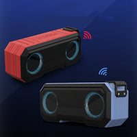 HKM-674899 Waterproof Colorful Luminous Outdoor Bluetooth Speaker with Dual Speakers and Power Bank Function