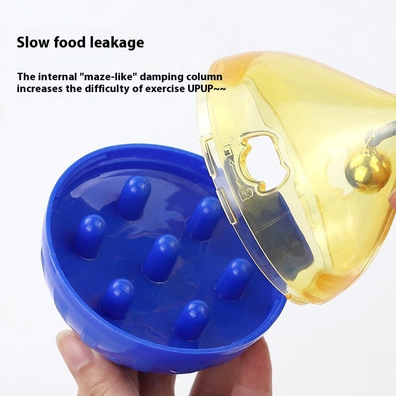 HKM-6749245 Dog Toy Tumbler Food Dropping Ball - Bone Shaped Plastic Pet Feeder