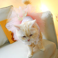 HKM-6749629 Pink Tulle Tutu Skirt for Cats - Casual Pet Clothing in Various Sizes