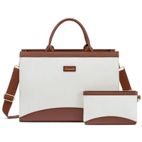HKM-674963 Large Capacity 15.6 Inch Canvas Laptop Tote Bag for Women, Stylish Work and Travel Handbag