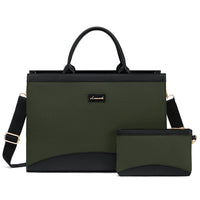 HKM-674963 Large Capacity 15.6 Inch Canvas Laptop Tote Bag for Women, Stylish Work and Travel Handbag