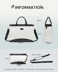 HKM-674963 Large Capacity 15.6 Inch Canvas Laptop Tote Bag for Women, Stylish Work and Travel Handbag