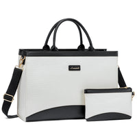HKM-674963 Large Capacity 15.6 Inch Canvas Laptop Tote Bag for Women, Stylish Work and Travel Handbag