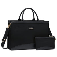 HKM-674963 Large Capacity 15.6 Inch Canvas Laptop Tote Bag for Women, Stylish Work and Travel Handbag