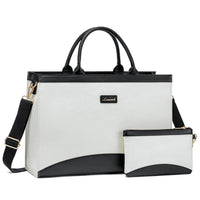 HKM-674963 Large Capacity 15.6 Inch Canvas Laptop Tote Bag for Women, Stylish Work and Travel Handbag