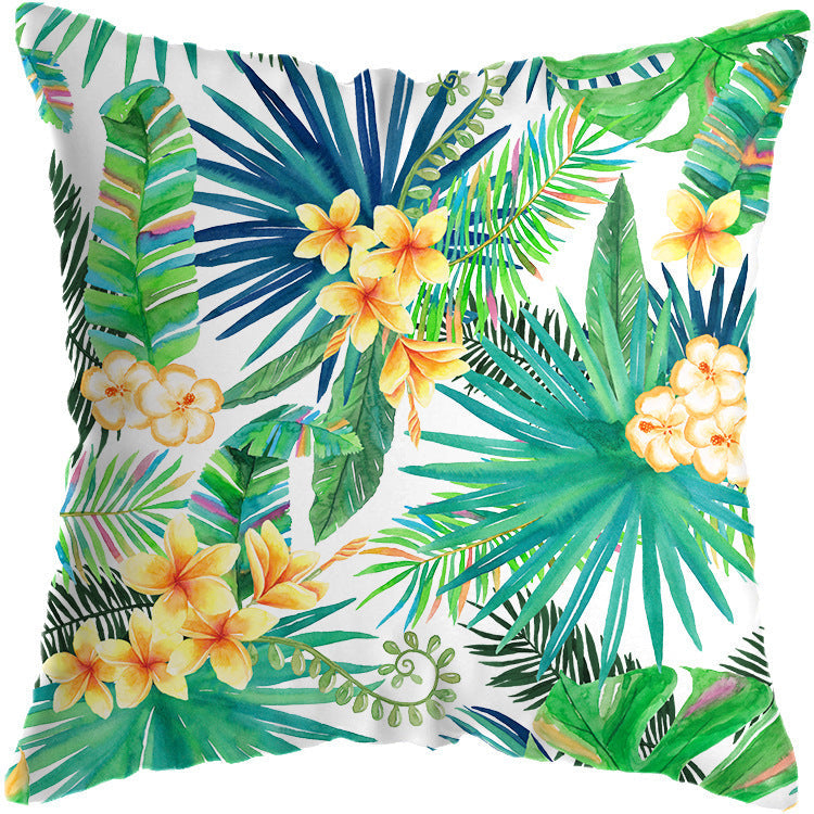 HKM-674963 Tropical Floral Cushion Cover for Living Room Decor - 45x45cm