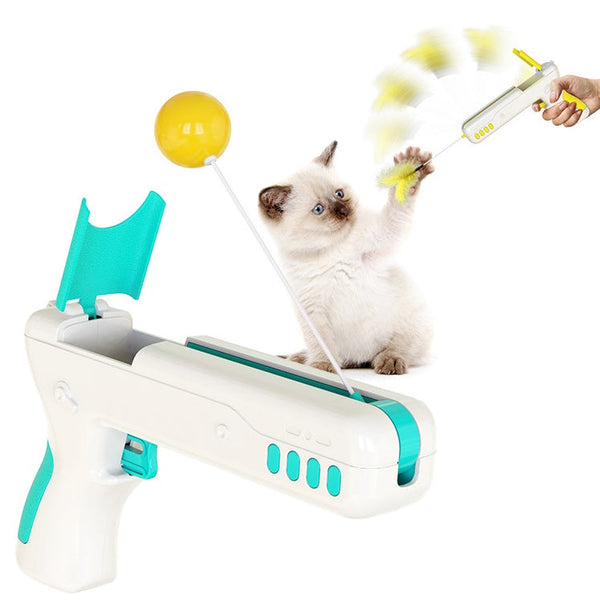 HKM-6750269 Interactive Feather Teaser Stick Toy for Cats - Multiple Color Options Available