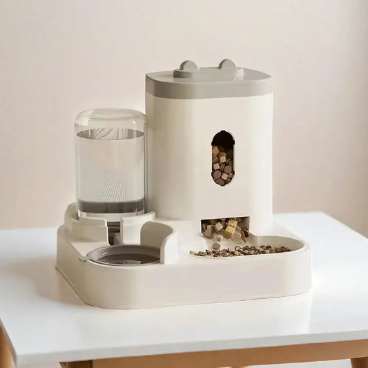 HKM-675027 Smart Automated Pet Feeder with Rounded Shape Food and Water Dispenser