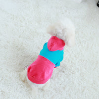HKM-6750525 Cozy Cotton Stretch Velvet Pet Sweater for Dogs in Blue and Rose Red