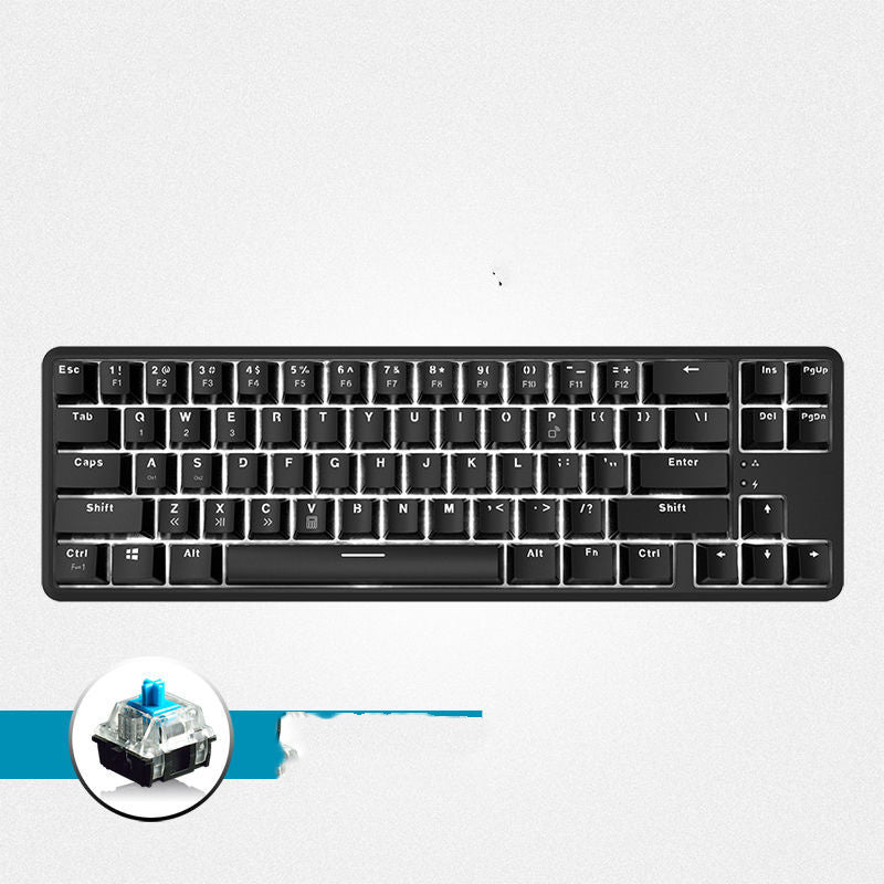 HKM-675091 Wireless Bluetooth Mechanical Keyboard with RGB Backlight - 87 Keys, Ergonomic Design, Dual Mode for Office and Gaming
