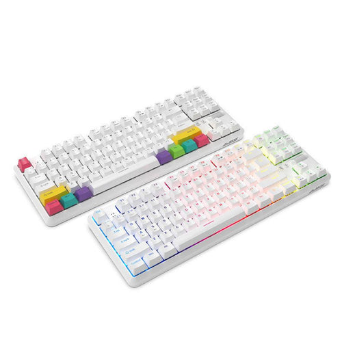 HKM-675091 Wireless Bluetooth Mechanical Keyboard with RGB Backlight - 87 Keys, Ergonomic Design, Dual Mode for Office and Gaming