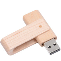 HKM-675091 Wooden USB Flash Drive with Rotating Clip - 20MB/s Read & 10MB/s Write Speeds
